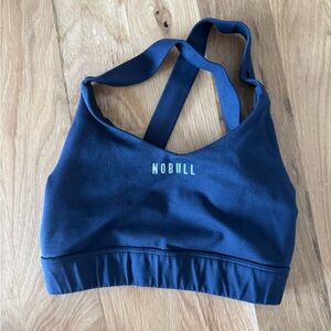 NOBULL Blue Strappy Sports Bra with Geometric Back